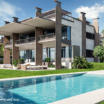 Villa mtit Pool i Garten